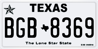 TX license plate BGB8369