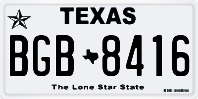 TX license plate BGB8416