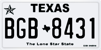 TX license plate BGB8431