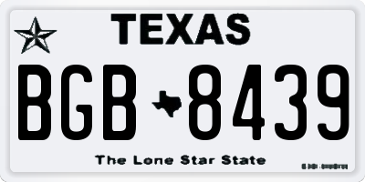 TX license plate BGB8439