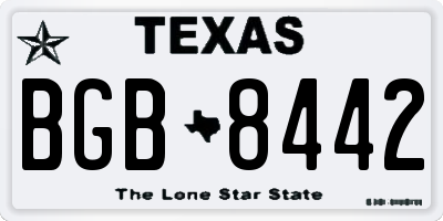 TX license plate BGB8442