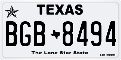 TX license plate BGB8494