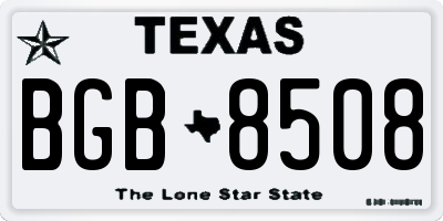 TX license plate BGB8508