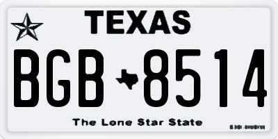 TX license plate BGB8514