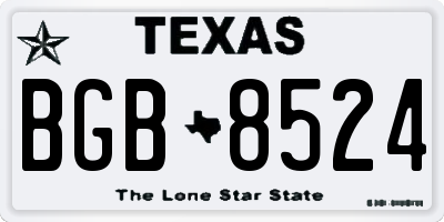 TX license plate BGB8524