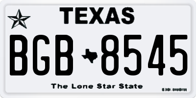 TX license plate BGB8545