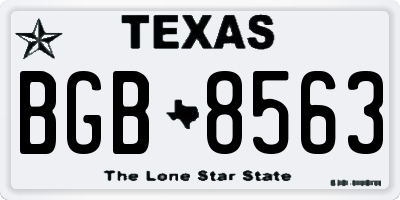 TX license plate BGB8563