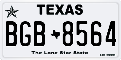 TX license plate BGB8564