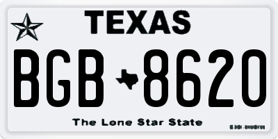 TX license plate BGB8620