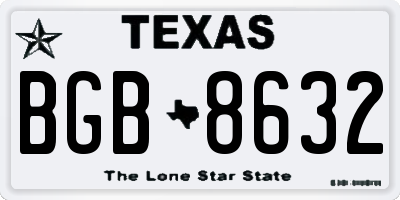 TX license plate BGB8632