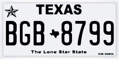 TX license plate BGB8799