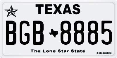 TX license plate BGB8885