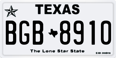 TX license plate BGB8910