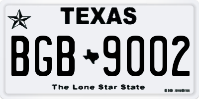 TX license plate BGB9002