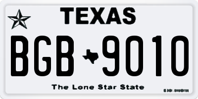 TX license plate BGB9010
