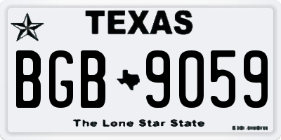 TX license plate BGB9059