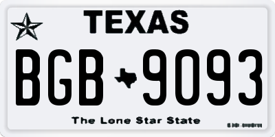 TX license plate BGB9093