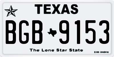 TX license plate BGB9153