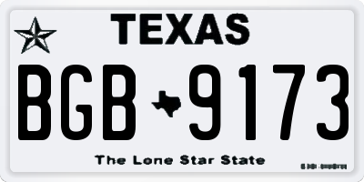 TX license plate BGB9173