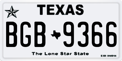 TX license plate BGB9366