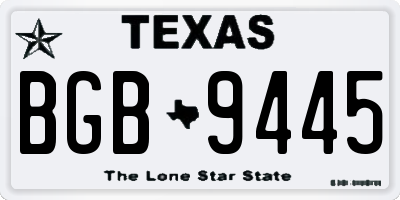 TX license plate BGB9445