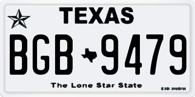 TX license plate BGB9479