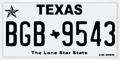 TX license plate BGB9543