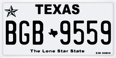 TX license plate BGB9559