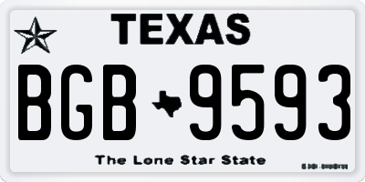 TX license plate BGB9593