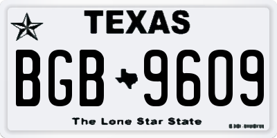 TX license plate BGB9609