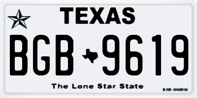 TX license plate BGB9619