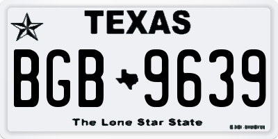 TX license plate BGB9639