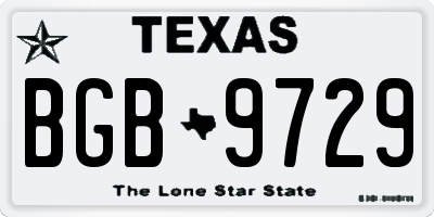 TX license plate BGB9729