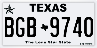 TX license plate BGB9740
