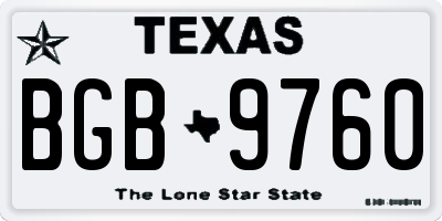 TX license plate BGB9760