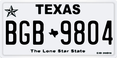 TX license plate BGB9804
