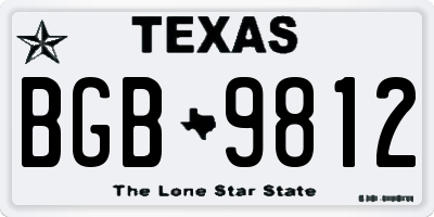 TX license plate BGB9812