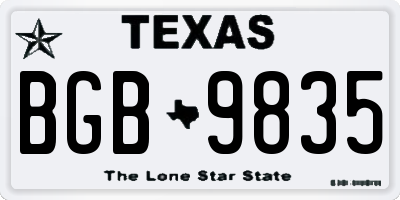 TX license plate BGB9835