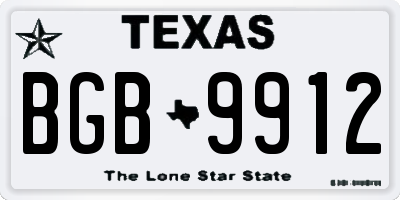 TX license plate BGB9912