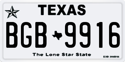 TX license plate BGB9916