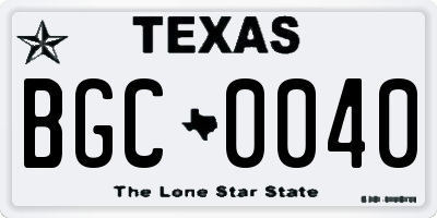 TX license plate BGC0040