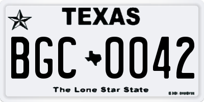 TX license plate BGC0042
