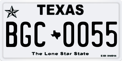 TX license plate BGC0055