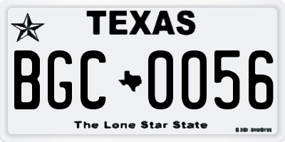 TX license plate BGC0056