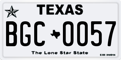 TX license plate BGC0057