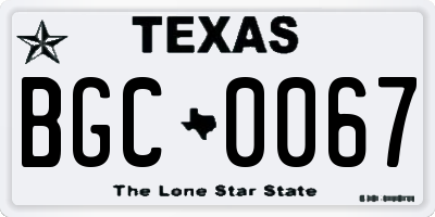 TX license plate BGC0067