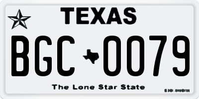 TX license plate BGC0079