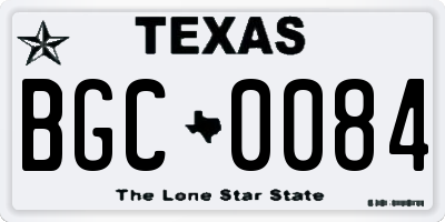 TX license plate BGC0084