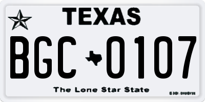 TX license plate BGC0107