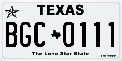 TX license plate BGC0111